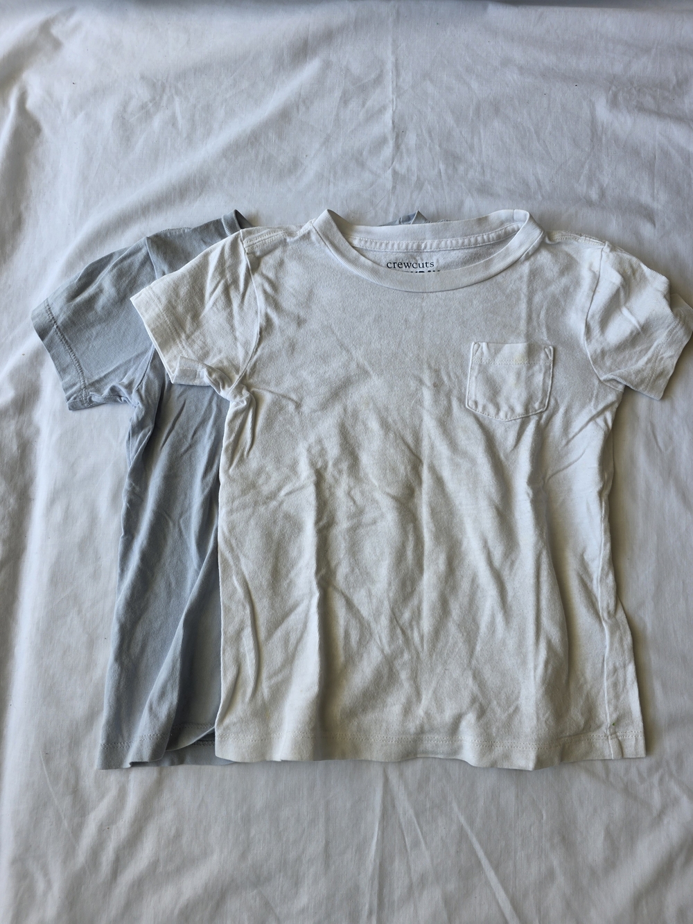 Crewcuts White & Blue Short Sleeve Pocket Tees Set